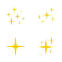 Obraz premium Set of stars sparkles, flat design
