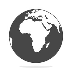 Globe flat design style on white background