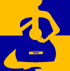 colorful woman with guitar