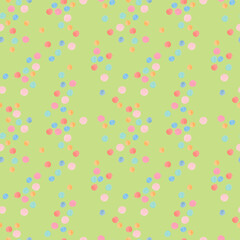 Watercolor Seamless pattern with abstract shapes on lime green.Repeating print with colorful textures simple hand drawing.Designs for textiles,fabric,wrapping paper,printing,wallpaper,packaging.