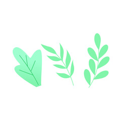 Set of ecology green plants vector illustration 