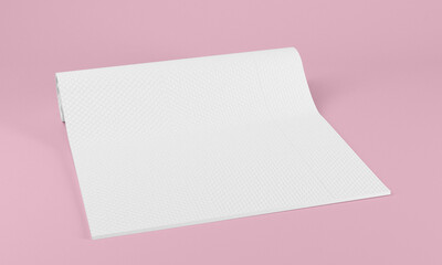 Obraz na płótnie Canvas Folded Yoga Mat on Pink Background
