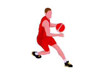 Fototapeta na wymiar basket ball player high vector