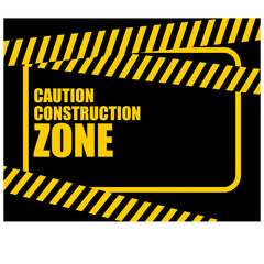 Caution Construction Zone, poster and banner vector