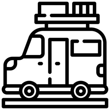 recommend clip art: CAMPER line icon,linear,outline,graphic,illustration