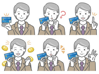 クレジットカードに関する色々　高齢男性（スーツ）