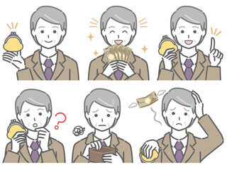 お金に関する色々　高齢男性（スーツ）
