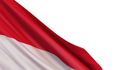 The realistic flag of Monaco isolated on a white background. Vector element for Monaco National Day observed on November 19 also called “The Sovereign Prince’s Day.”