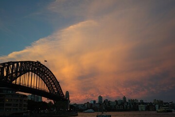 Naklejka premium city harbour bridge
