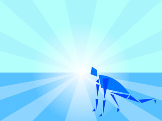 Runner start line blue design