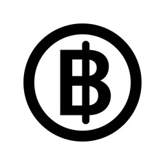 Thai baht coin icon. Currency of Thailand. Vector.