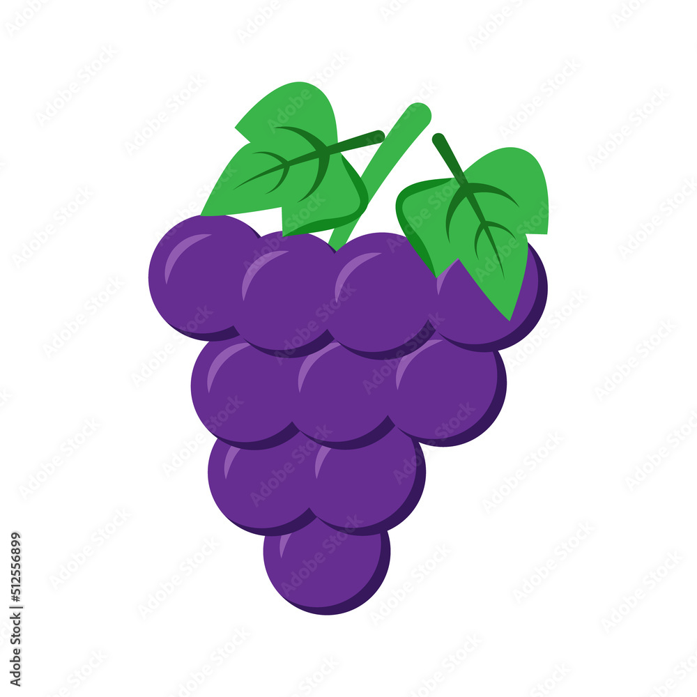 Poster cluster of grapes semi flat color vector object. full sized item on white. growing fruits in garden.