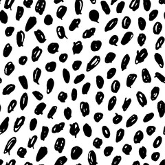 Handwritten doodle rounded shapes vector seamless pattern.