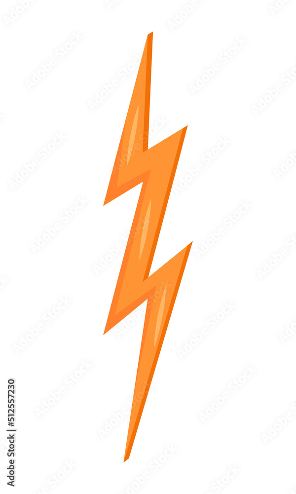 Poster thunderbolt semi flat color vector object. full sized item on white. lightning. zeus weapon. ancient