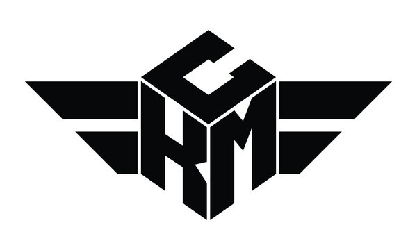 CKM three letter gaming logo in polygon cube shape logo design vector template. wordmark logo | emblem logo | monogram logo | initial letter logo | sports logo | minimalist logo | typography logo |