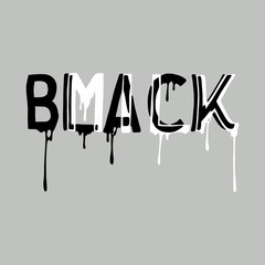 black milk.vector illustration.decorative black and white letters on a gray background.modern typography design perfect for web design,poster,banner,t shirt,greeting card,flyer,bags and different uses