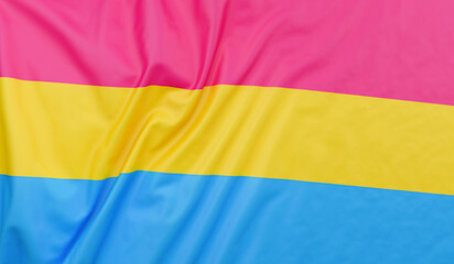 Pansexuality Pride Flag blowing in the wind. Pangender flag full page