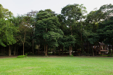 Camping zone along site the lake at Namtok Samlan National Park in Saraburi Thailand	