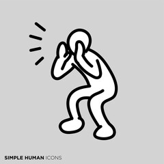 シンプルな人間のアイコンシリーズ　「声を上げて応援」