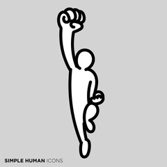 シンプルな人間のアイコンシリーズ　「応援する人」