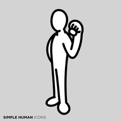 シンプルな人間のアイコンシリーズ　「自信を持って応援する人」