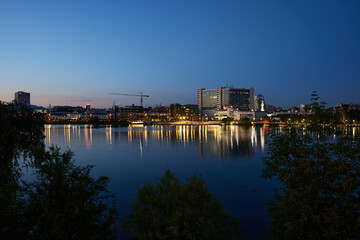 Fototapeta premium sunset over the river