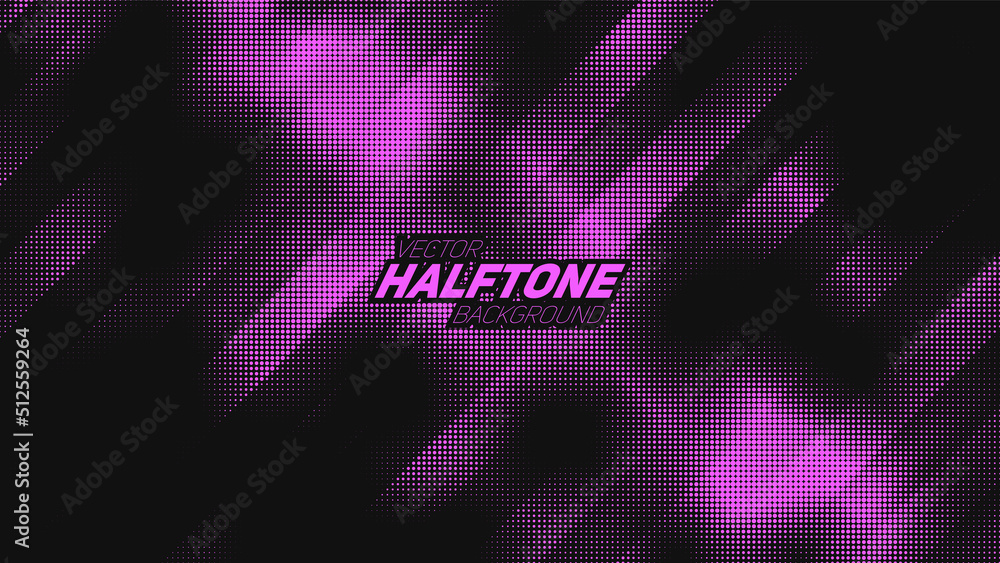 Aufkleber abstract vector torn violet halftone background. scrathed dotted texture element.