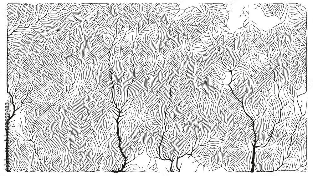 Poster growth pattern. generative branching structure. organic net of vessels texture.