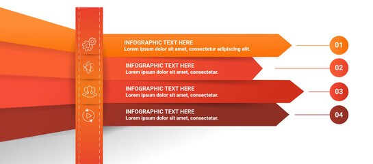Business infographic with lines template. Concept of 4 successive steps for business.Simple infographic design template.