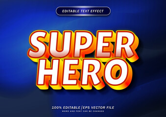 Super Heroes editable text effect. themed elegant color