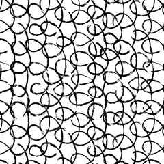 Fototapeta premium Tangled curved line seamless pattern. Handwritten doodles. Lines and shapes