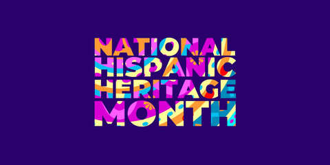 Hispanic heritage month. Vector web banner, poster, card for social media, networks. Greeting with national Hispanic heritage month text, Huichol pattern background - obrazy, fototapety, plakaty