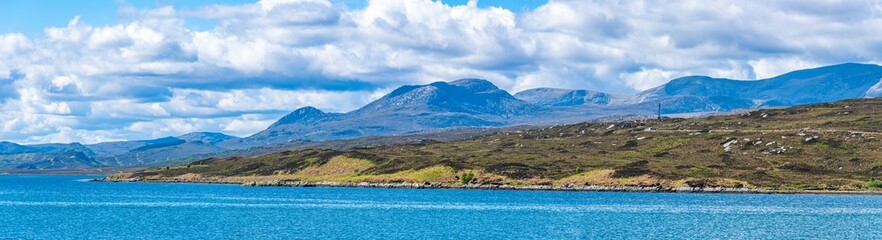 Ben Hope from the causeway across the Kyle of Tongue, NC500, Northern, Scotland, UK