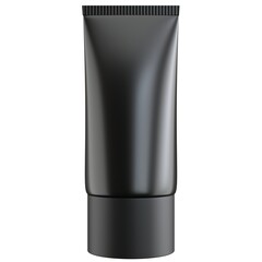 realistic black cosmetic tube template on white background - 3D illustration