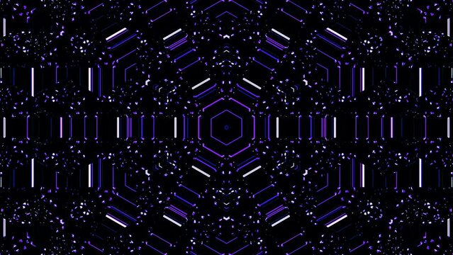 abstract lines colorful light shining round shape in center, black background	