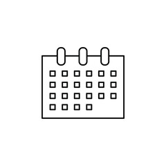 Calendar, Schedule, Date Thin Line Icon Vector Illustration Logo Template. Suitable For Many Purposes.