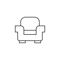 Chair, Seat Thin Line Icon Vector Illustration Logo Template. Suitable For Many Purposes.