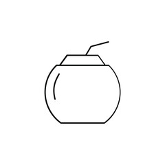 Coconut Drink, Juice Thin Line Icon Vector Illustration Logo Template. Suitable For Many Purposes.