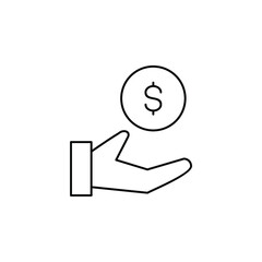 Money, Cash, Wealth, Payment Thin Line Icon Vector Illustration Logo Template. Suitable For Many Purposes.