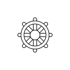 Obraz premium Rudder, Nautical, Ship, Boat Thin Line Icon Vector Illustration Logo Template. Suitable For Many Purposes.
