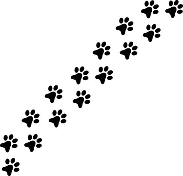 Simple black dog paws trail