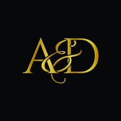 A and D , AD logo initial vedtor mark , AD luxury logo