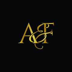A and F , AF logo initial vector mark , AF luxury logo