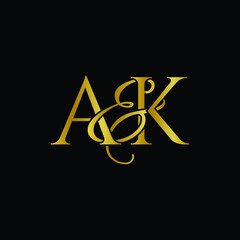 A and K , AK logo initial vector mark , AK luxury logo