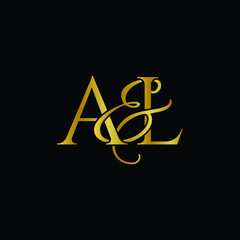 A and L , AL logo initial vector mark , AL luxury logo