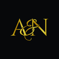 A and N , AN logo initial vector mark , AN luxury logo