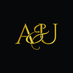 A and U , AU logo initial vector mark , AU luxury logo