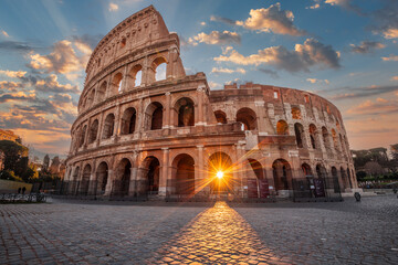 Fototapeta na wymiar Rome, Italy at the Ancient Colosseum Amphitheater
