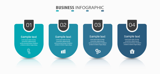 Business infographic design template with 4 options, steps or processes