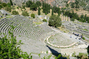 View at the archaeological site of Delfi in Greece